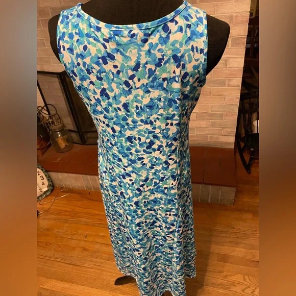 Susan Graver Petite Printed Liquid Knit Maxi Dress Small Petite - Picture 4 of 9